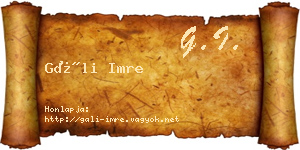 Gáli Imre névjegykártya